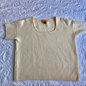 St.John 100% Cashmere Short Sleeve Sweater